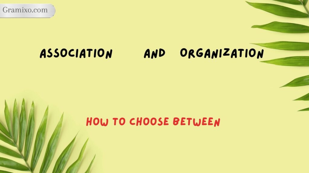 How to Choose Between Association and Organization

