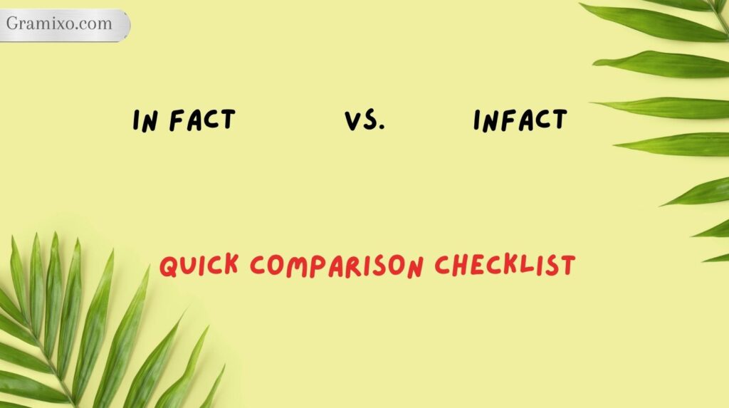 In Fact vs. Infact: Quick Comparison Checklist