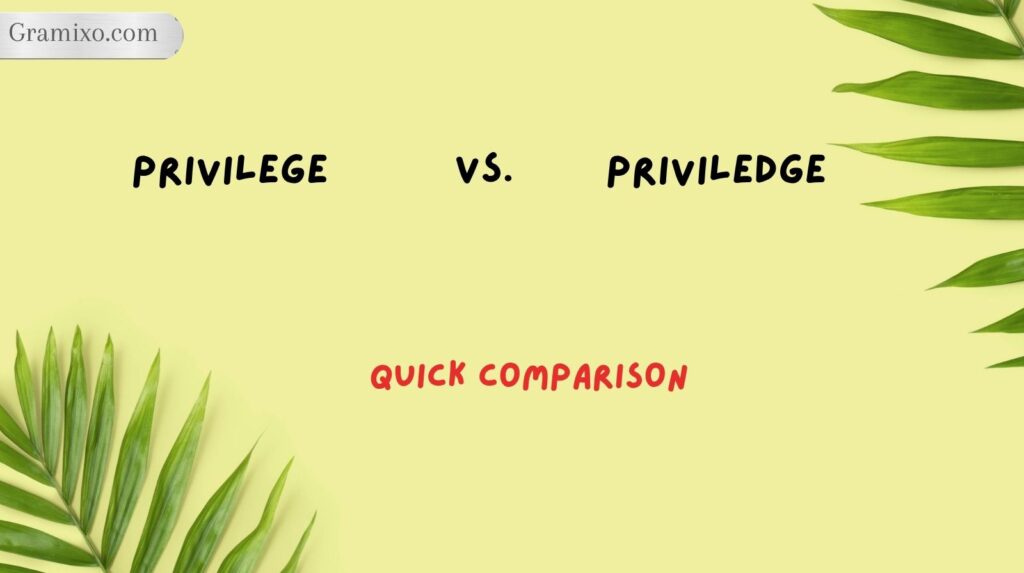 Privilege vs. Priviledge: Quick Comparison
