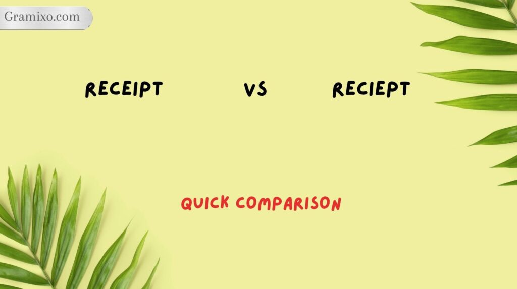 Receipt vs Reciept: Quick Comparison
