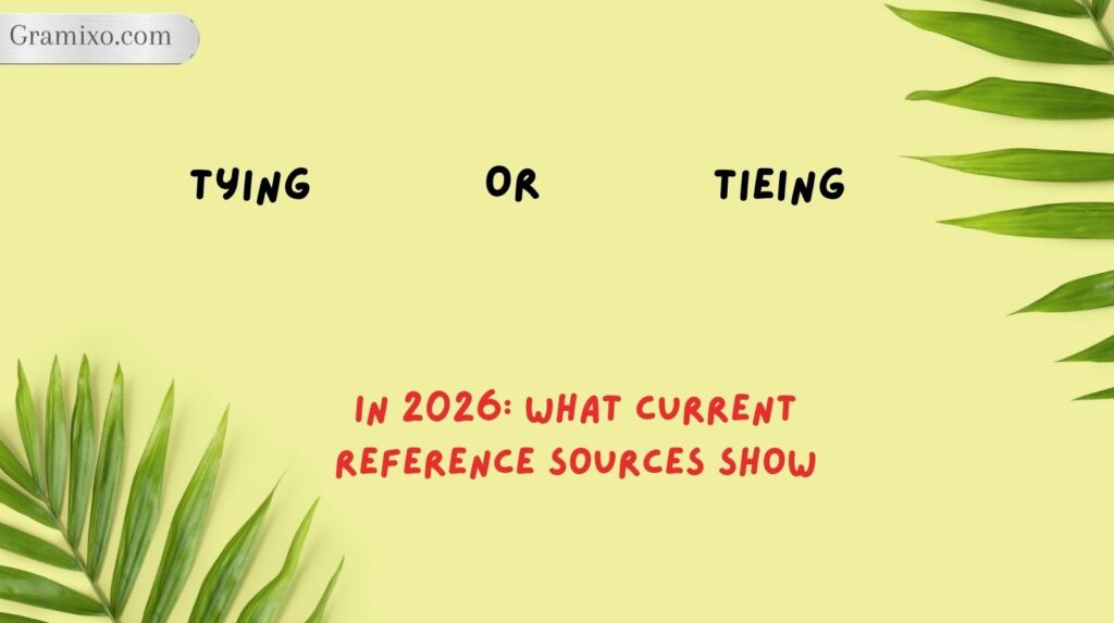 Tying or Tieing in 2026: What Current Reference Sources Show