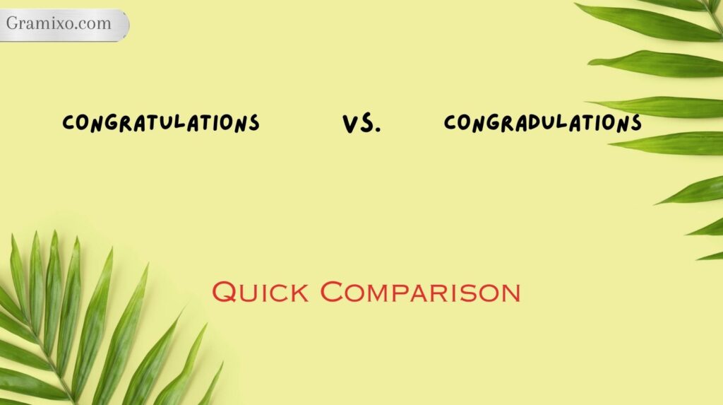 Congratulations vs. Congradulations: Quick Comparison
