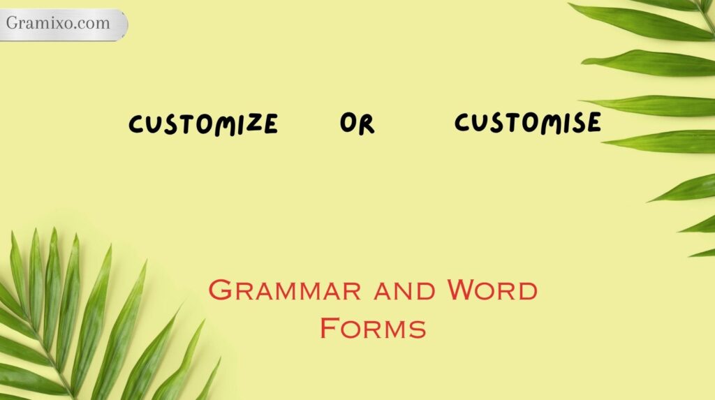 Customize or Customise: Grammar and Word Forms