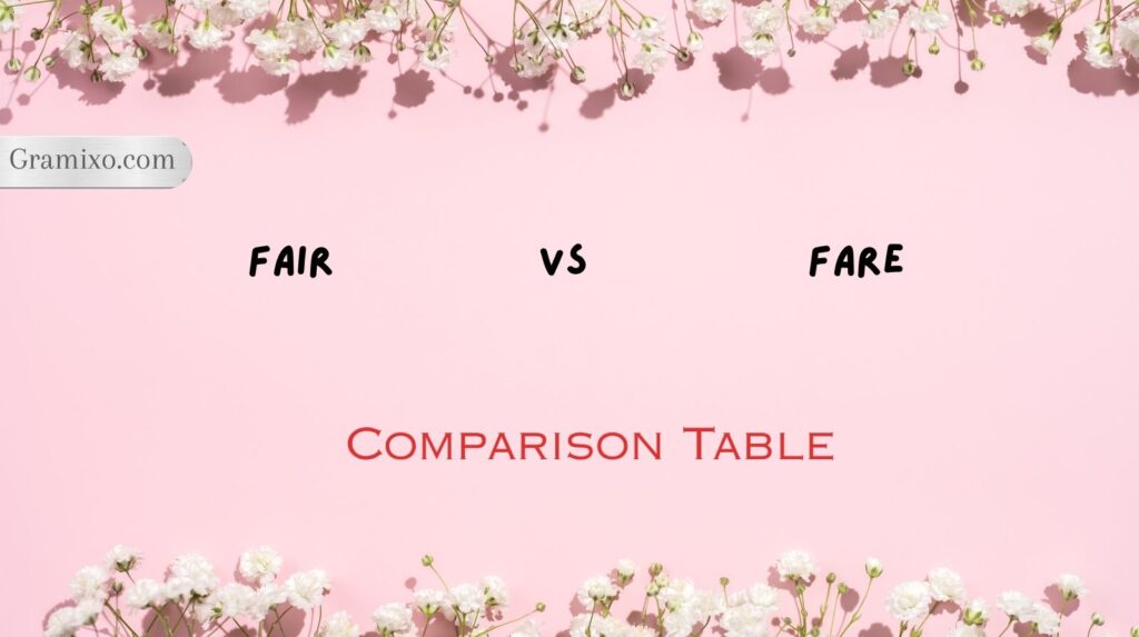Fair vs Fare