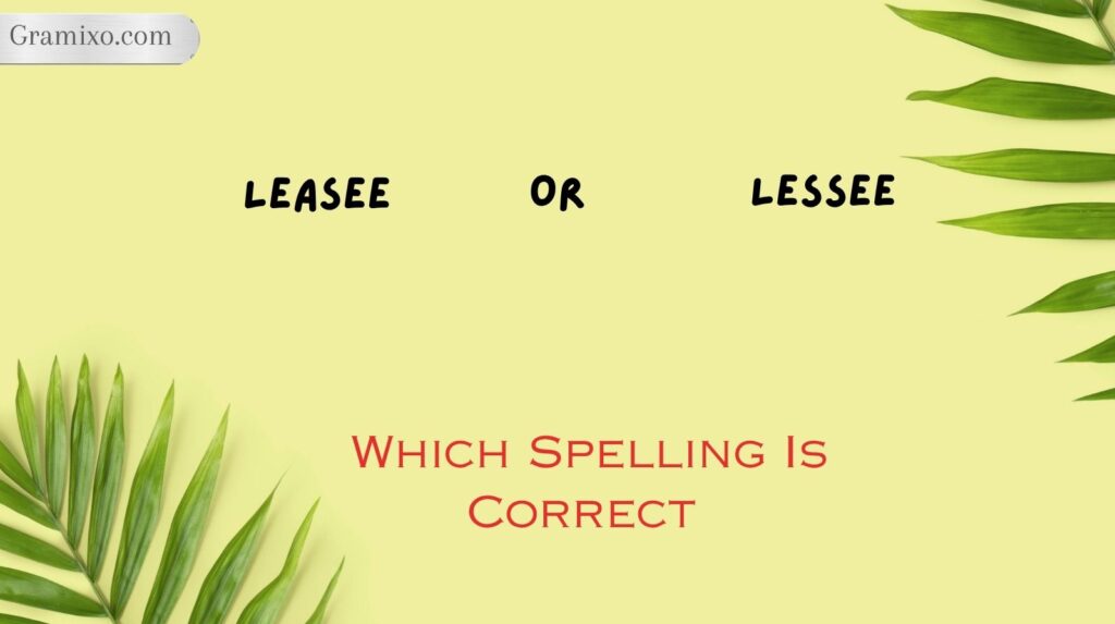 Leasee or Lessee: Which Spelling Is Correct?
