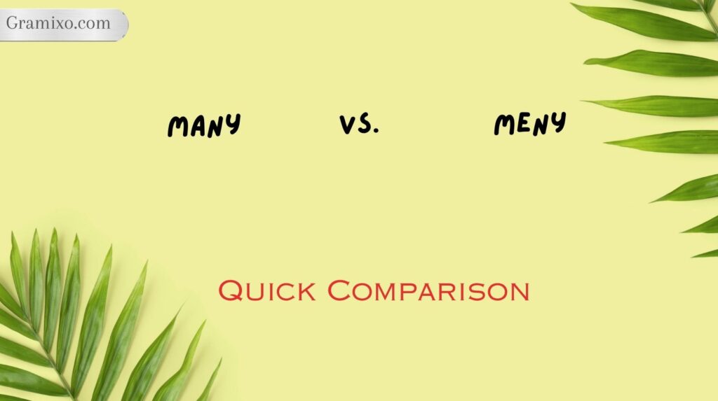 Many vs. Meny: Quick Comparison
