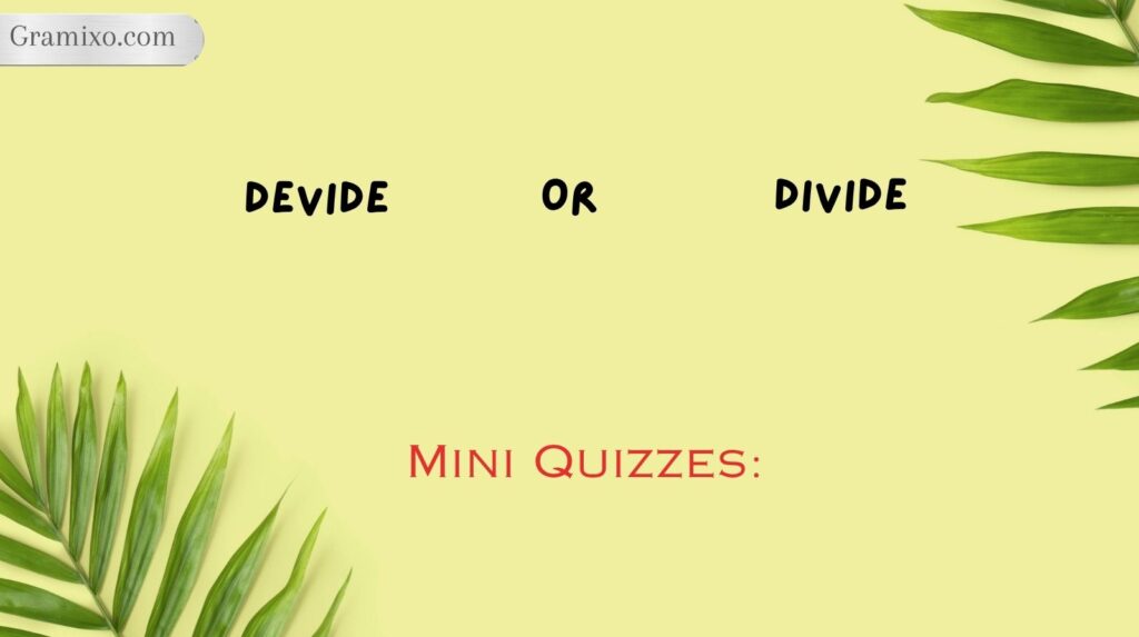 Mini Quizzes: Devide or Divide?
